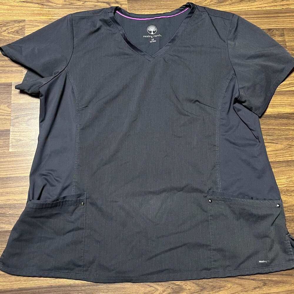 Healing Hands Scrub Top 3X Gray